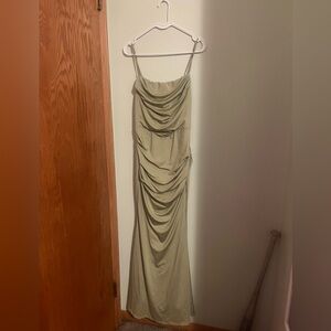 EYNMIN Green Long Maxi Dress, Prom/Birthday dress worn once with built in corset